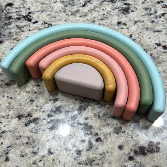 MONTESSORI WOODEN RAINBOW STACKING TOY - Picture 4 of 6